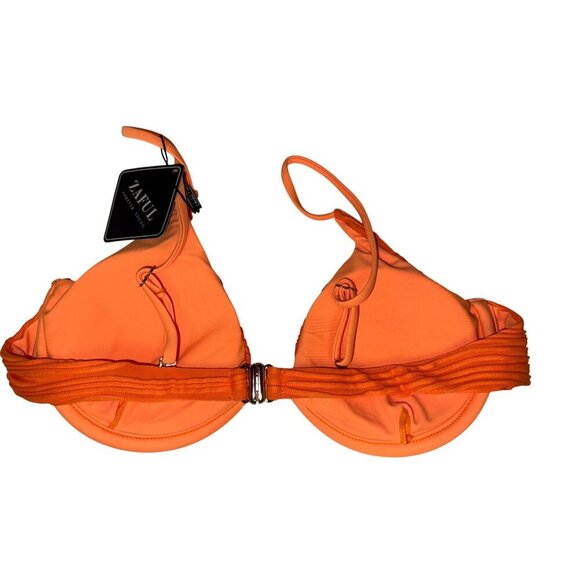 Zaful Bikini Swimsuit Women's Medium Orange String Two Piece Underwire New - Picture 3 of 7